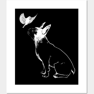 French Bulldog and Bird Posters and Art